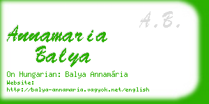 annamaria balya business card